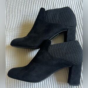 Suede black ankle boot